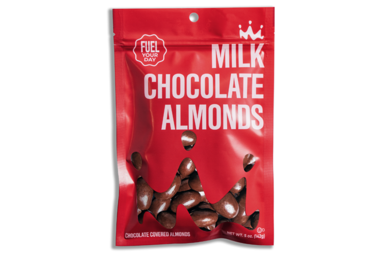 Milk chocolate almonds detail