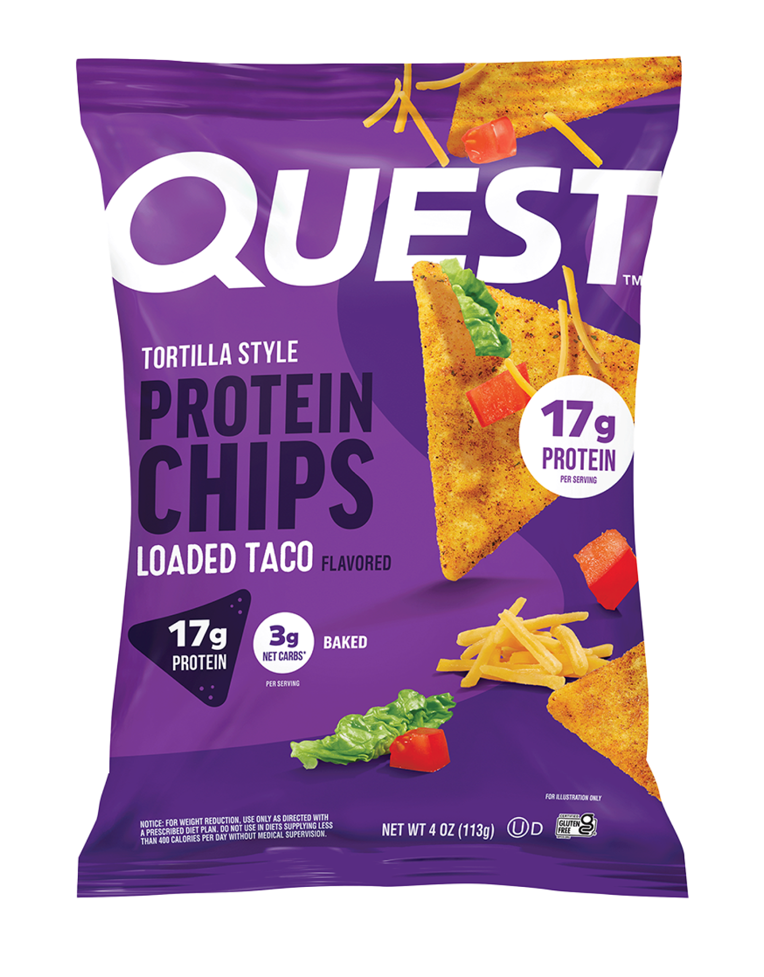 Quest tortilla chips loaded taco product only
