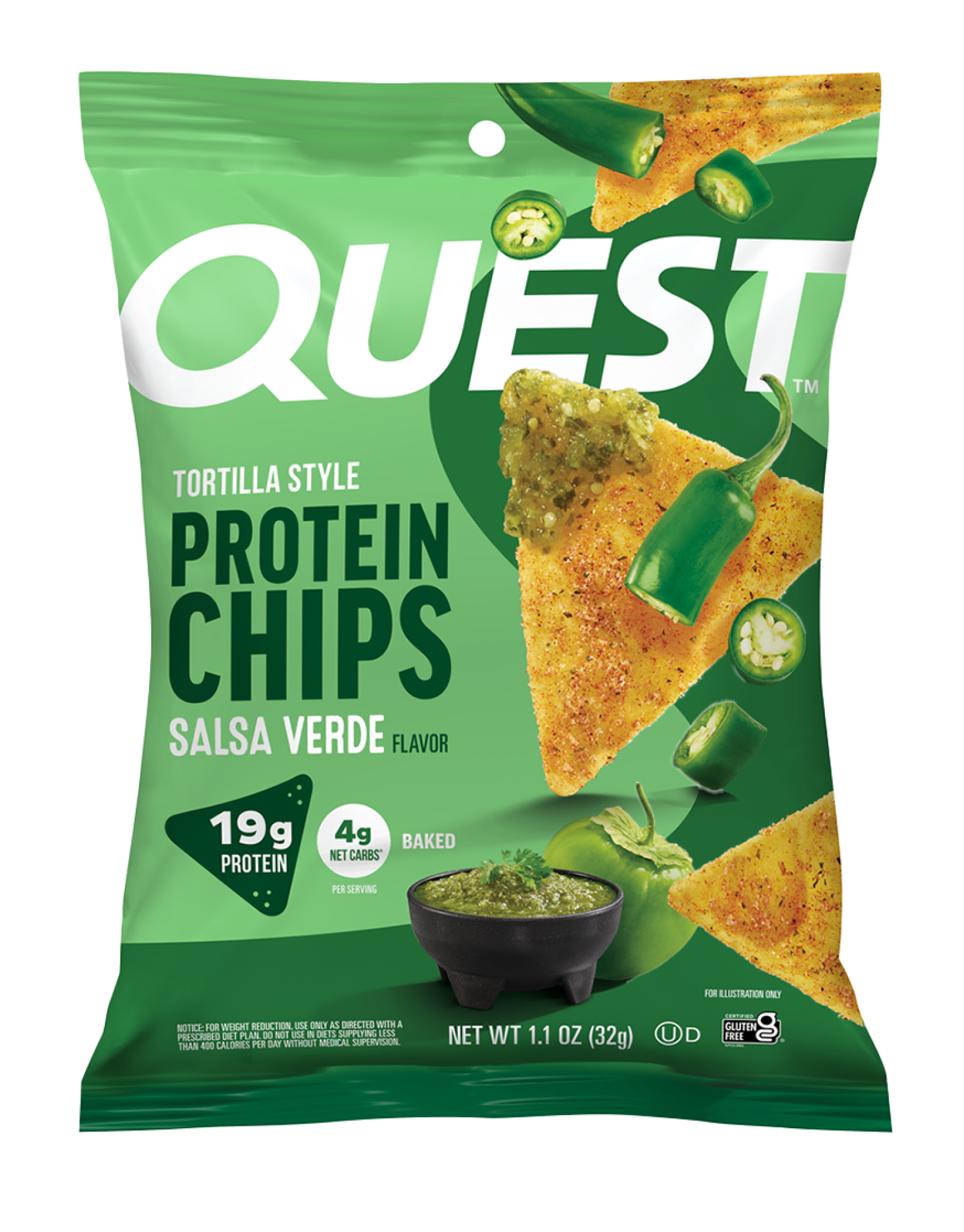 Quest tortilla chips salsa verde product only