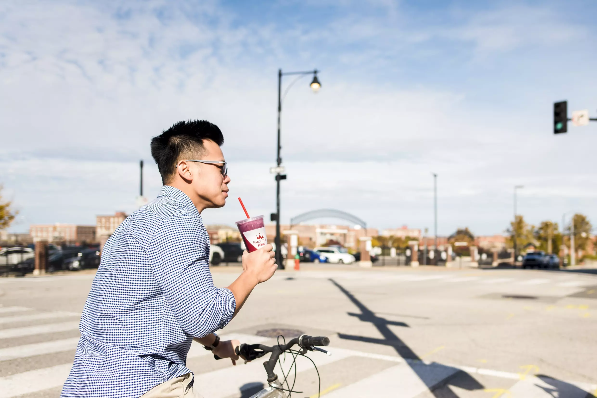 A man with a smoothie asking what can I eat while on Ozempic