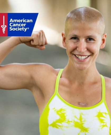 cancer athlete flexing