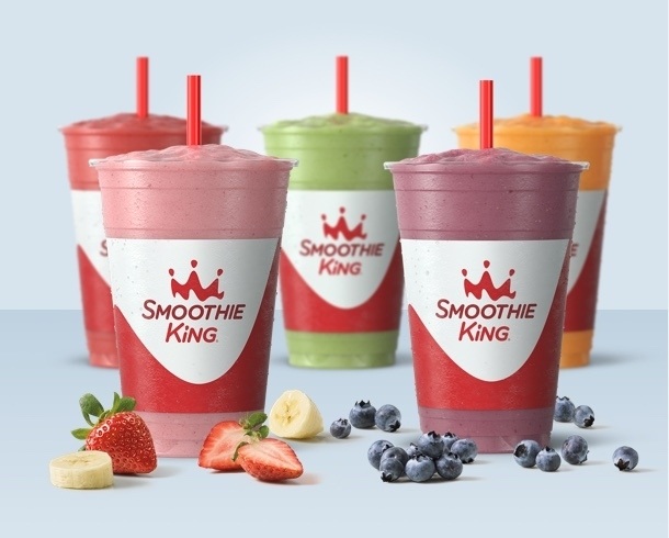 group smoothie shot with ingredients