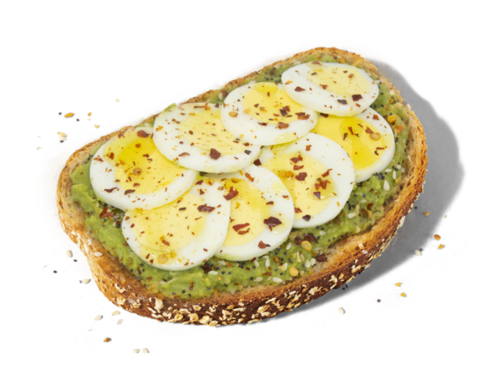 Avacado toast with egg detail