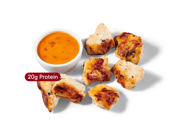 Chicken bites with ingredients protein
