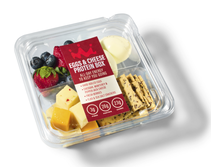 Egg and cheese protein box detail