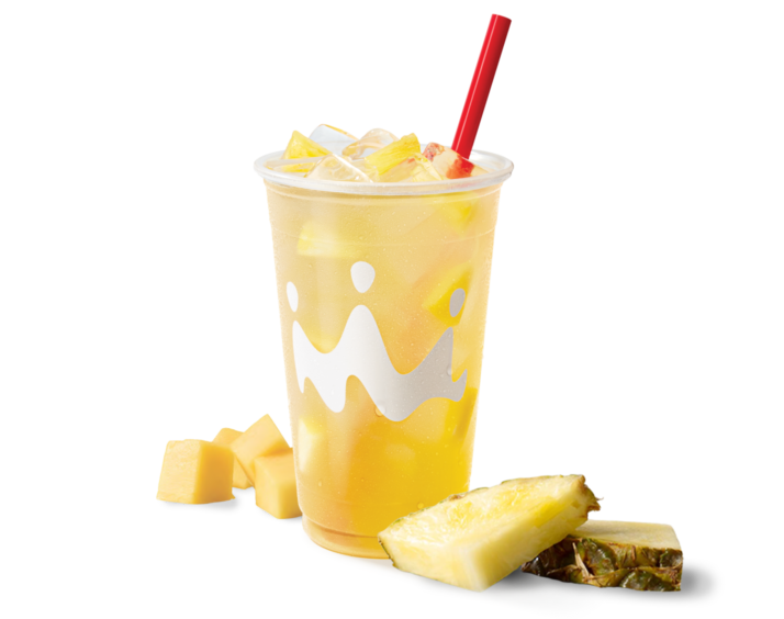 Pineapple mango refresher with ingredients